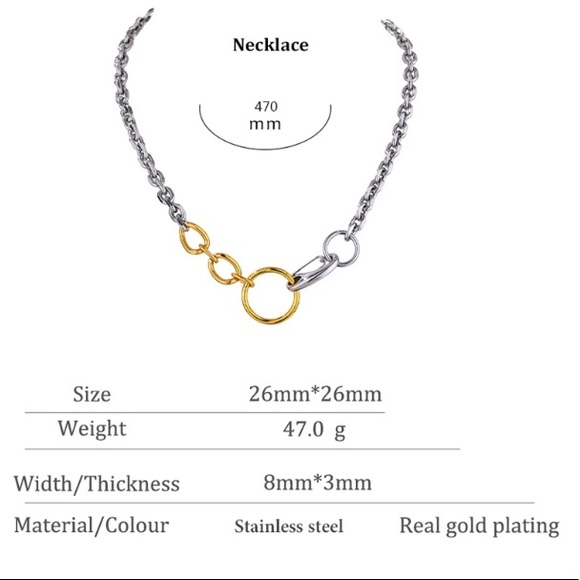 🤍Gold plated chain mix color necklace - Picture 3 of 5